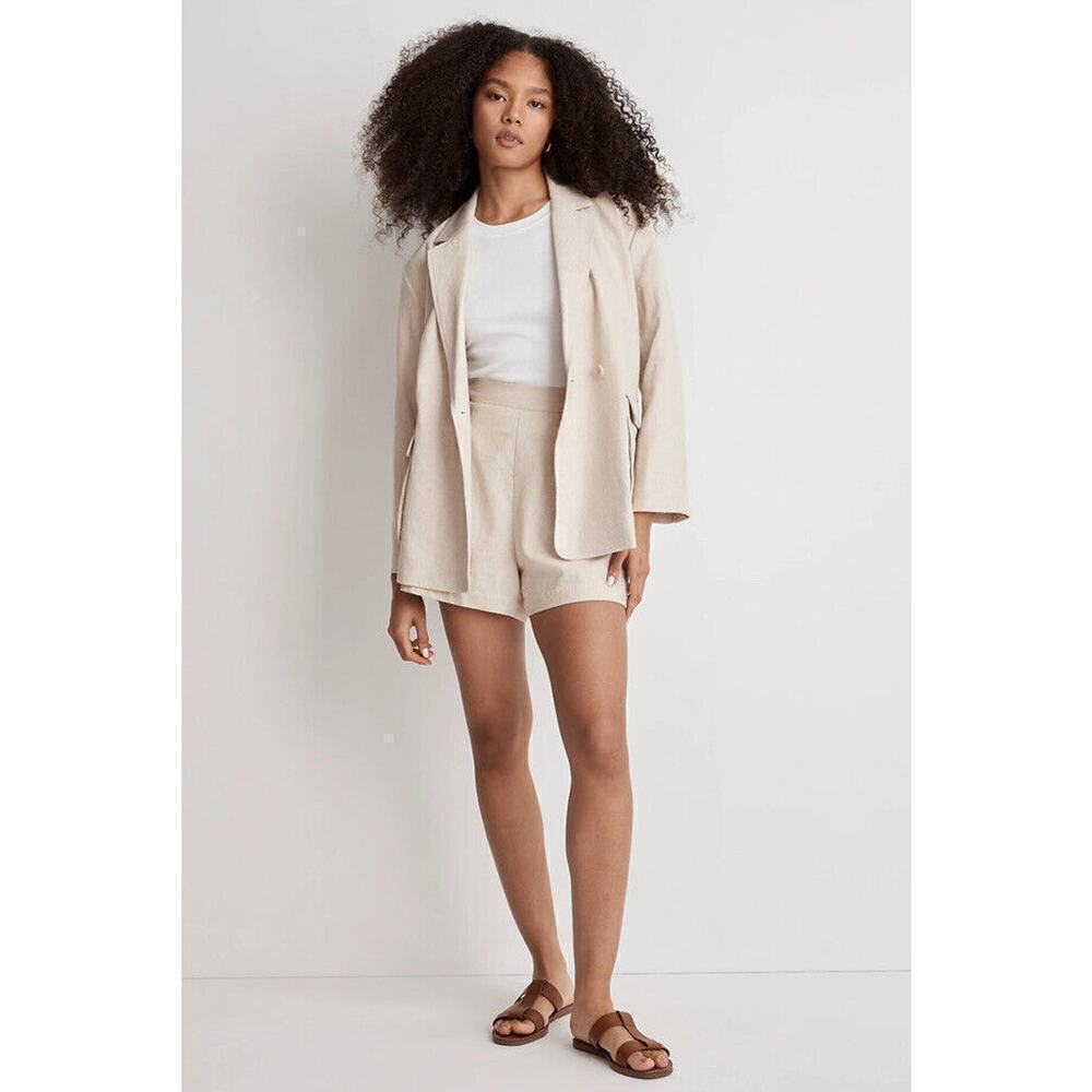 New Madewell Clean Pull-On Shorts in Linen-Cotton size XL